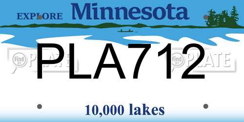 PLA712 Minnesota License Plate