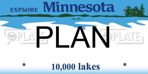 PLAN Minnesota License Plate