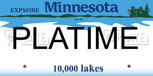 PLATIME Minnesota License Plate