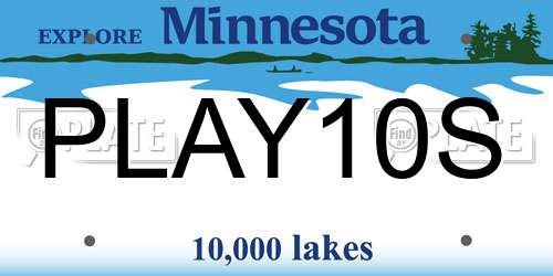 PLAY10S Minnesota License Plate