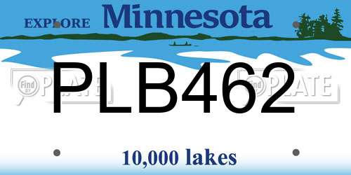 PLB462 Minnesota License Plate