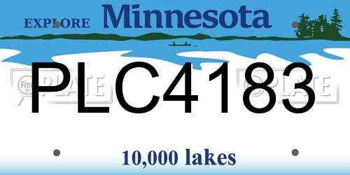PLC4183 Minnesota License Plate
