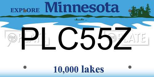 PLC55Z Minnesota License Plate