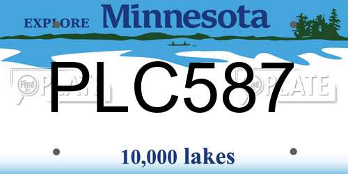 PLC587 Minnesota License Plate