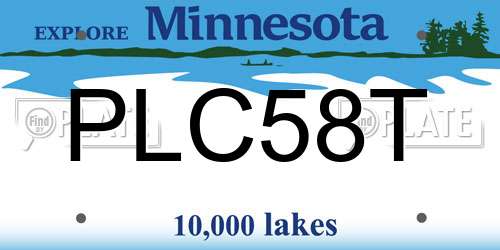 PLC58T Minnesota License Plate