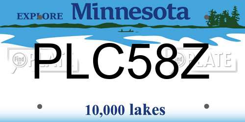 PLC58Z Minnesota License Plate