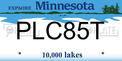 PLC85T Minnesota License Plate
