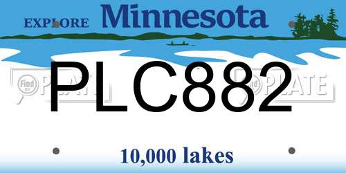 PLC882 Minnesota License Plate