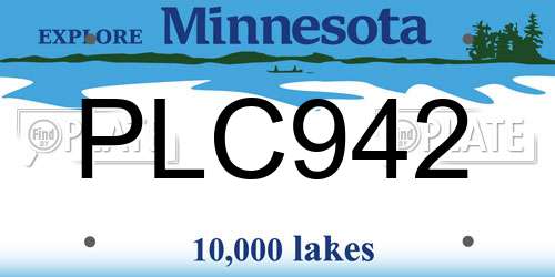 PLC942 Minnesota License Plate
