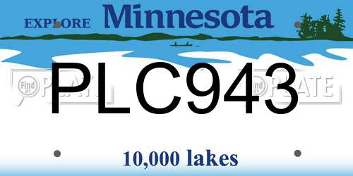 PLC943 Minnesota License Plate