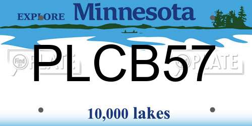 PLCB57 Minnesota License Plate