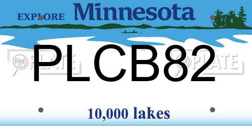 PLCB82 Minnesota License Plate