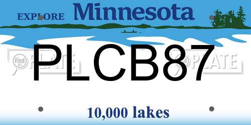 PLCB87 Minnesota License Plate