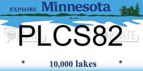 PLCS82 Minnesota License Plate