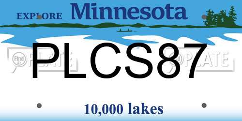 PLCS87 Minnesota License Plate