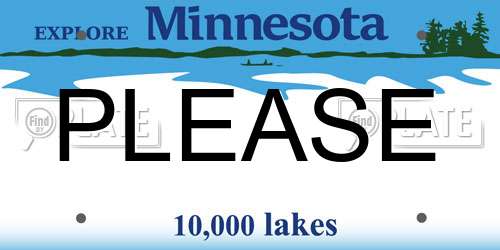 PLEASE Minnesota License Plate