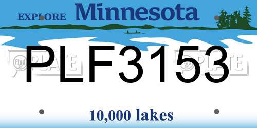 PLF3153 Minnesota License Plate