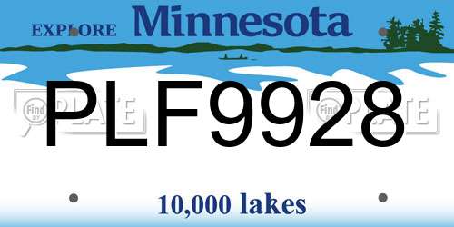 PLF9928 Minnesota License Plate