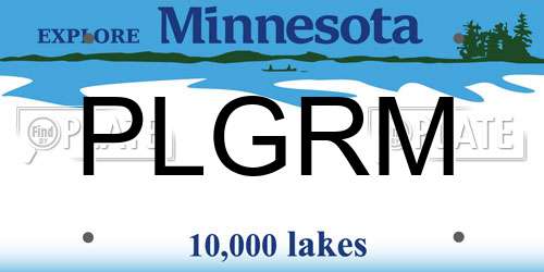 PLGRM Minnesota License Plate