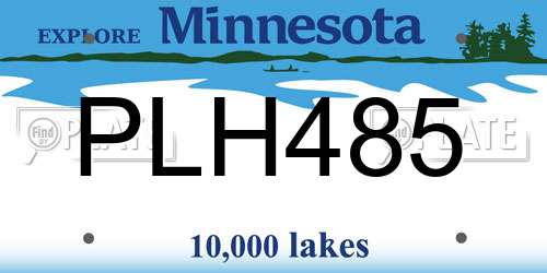 PLH485 Minnesota License Plate