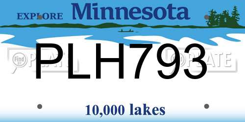 PLH793 Minnesota License Plate