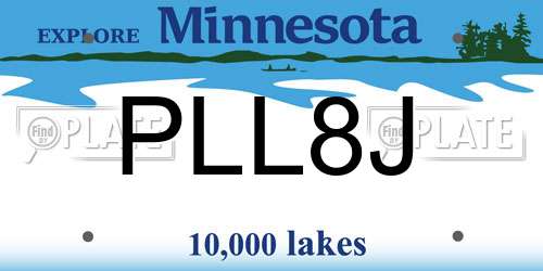 PLL8J Minnesota License Plate