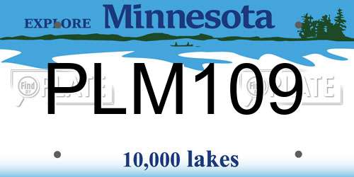 PLM109 Minnesota License Plate