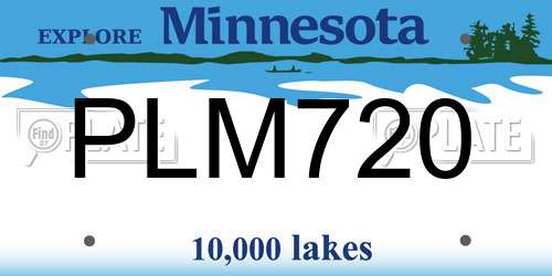 PLM720 Minnesota License Plate