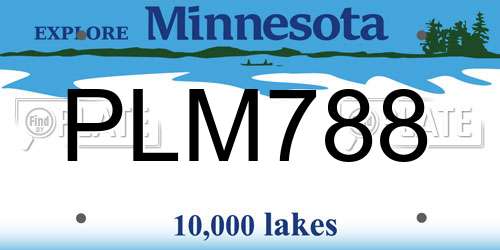 PLM788 Minnesota License Plate