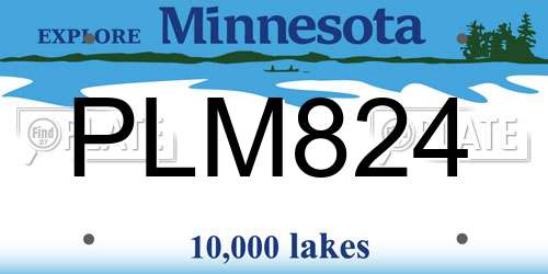 PLM824 Minnesota License Plate