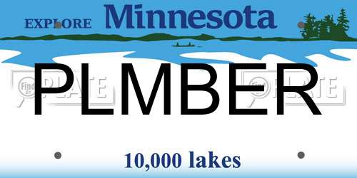 PLMBER Minnesota License Plate