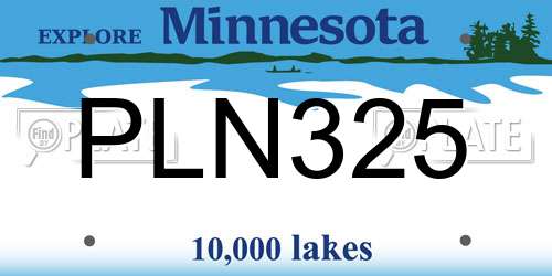 PLN325 Minnesota License Plate