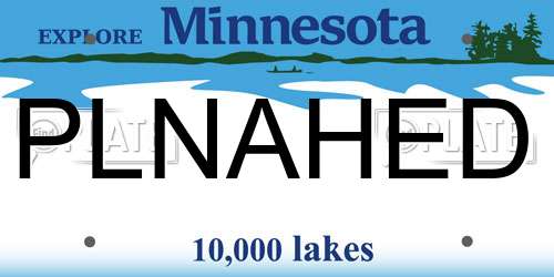 PLNAHED Minnesota License Plate