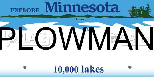 PLOWMAN Minnesota License Plate