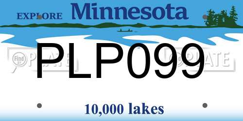 PLP099 Minnesota License Plate