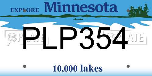 PLP354 Minnesota License Plate