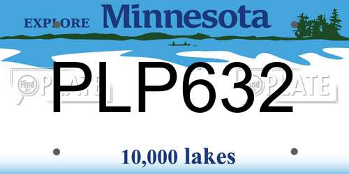 PLP632 Minnesota License Plate