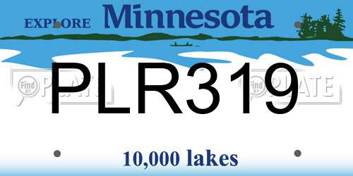 PLR319 Minnesota License Plate