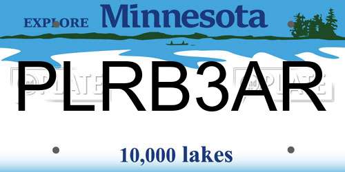 PLRB3AR Minnesota License Plate