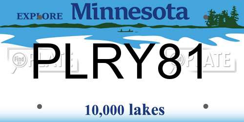 PLRY81 Minnesota License Plate
