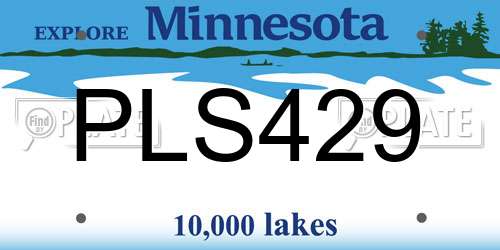 PLS429 Minnesota License Plate