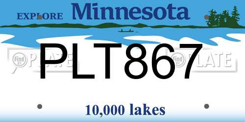 PLT867 Minnesota License Plate