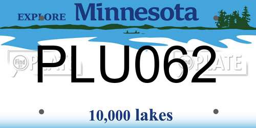 PLU062 Minnesota License Plate