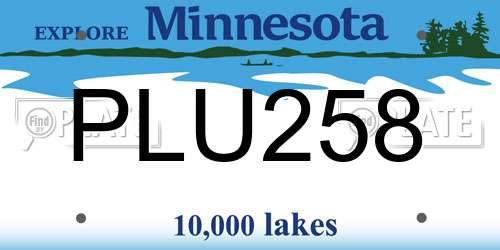 PLU258 Minnesota License Plate