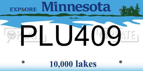 PLU409 Minnesota License Plate