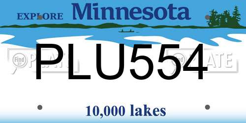 PLU554 Minnesota License Plate