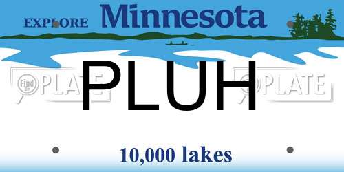 PLUH Minnesota License Plate