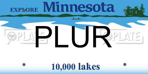 PLUR Minnesota License Plate