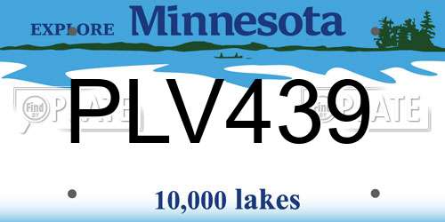 PLV439 Minnesota License Plate