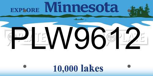 PLW9612 Minnesota License Plate